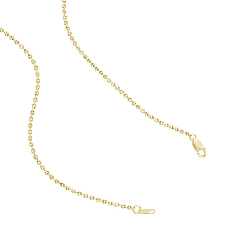 Round Blue Topaz & Diamond Hexagon Pendant in 10k Yellow Gold image number null