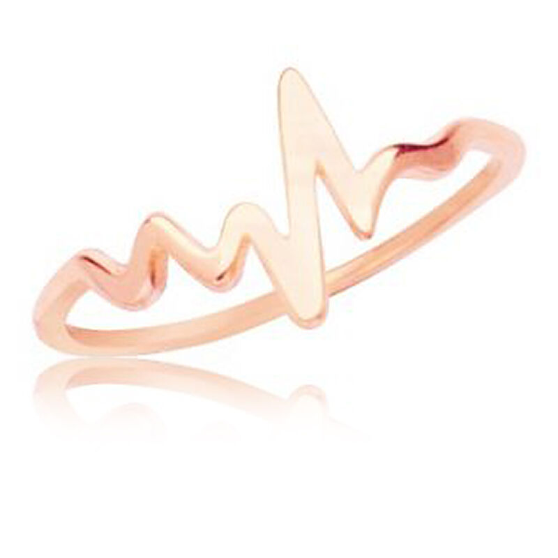 Heartbeat Promise Ring in 14k Rose Gold Sz 7 image number null