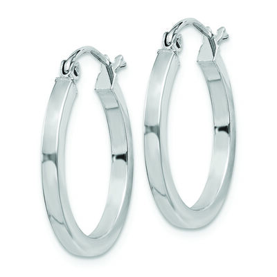 Square Tube Hoop Earrings in Sterling Silver