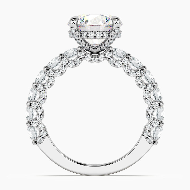 Brilliant-Cut Lab Grown 3-1/3tw. Diamond With Diamond Side Profile Engagement Ring in 14k White Gold image number null