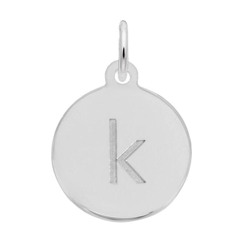 Lower Case Block K Initial Charm in Sterling Silver image number null