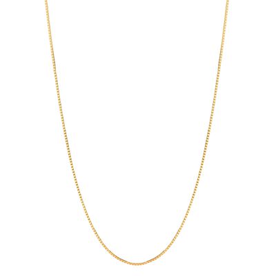 Box Chain 18" in 14k Yellow Gold (1mm)