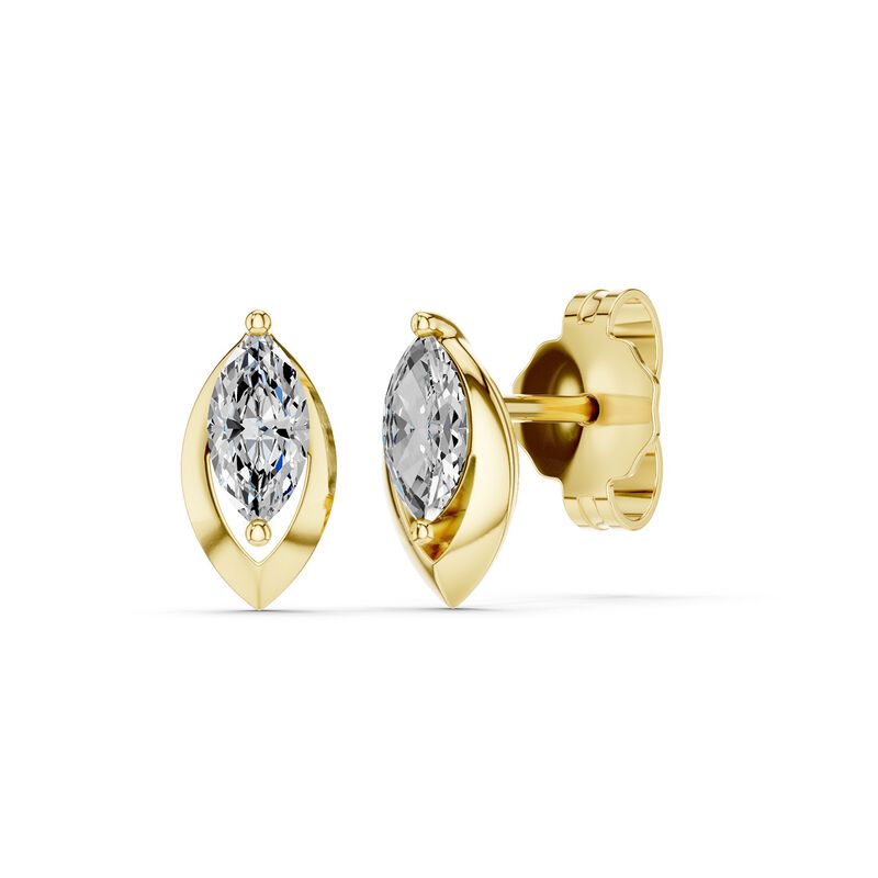 Lab Grown Diamond 1/4ctw. Marquise Stud Earrings in 10k Yellow Gold image number null