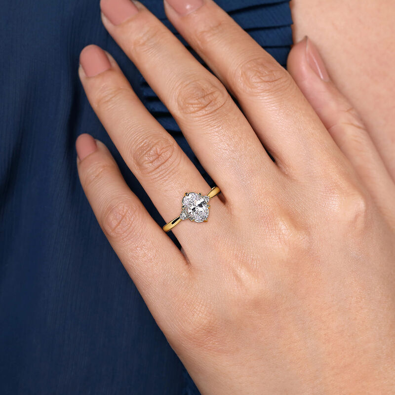 Gabriel & Co. "Blaise" Three Stone 14k Yellow Gold Diamond Ring Setting ER16200O6Y44JJ image number null