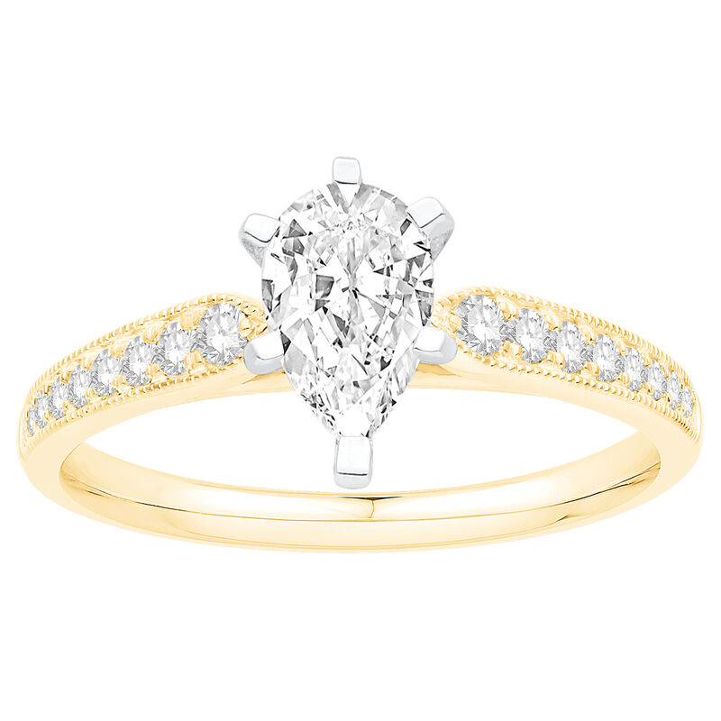 Diamond Cathedral Ring Setting in 14k Yellow Gold image number null