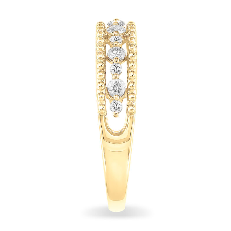 JK Crown 1/2ctw. Diamond Beaded Anniversary Band in 14k Yellow Gold image number null