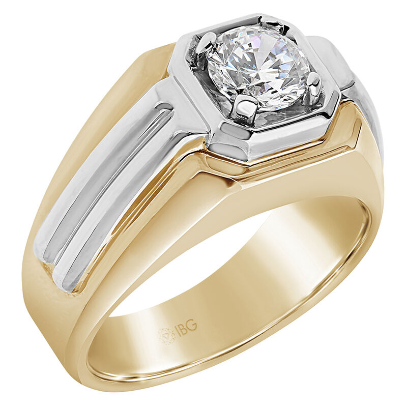 Men's 1ctw. Diamond Engagement Ring in 14k White & Yellow Gold image number null