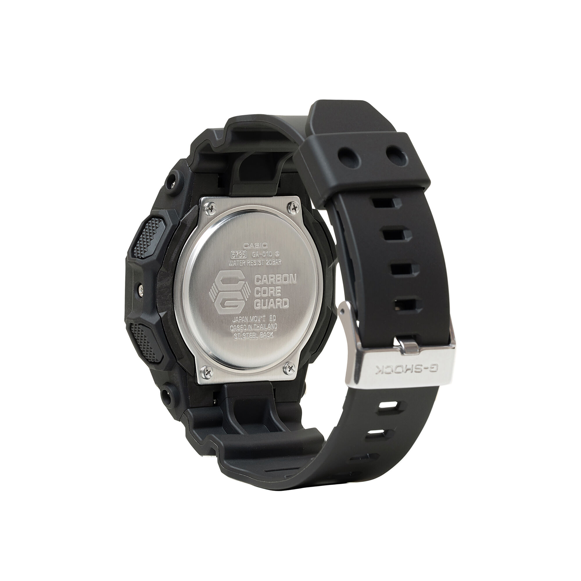 G-Shock Men's Analog-Digital 10 Year Battery Black Dial White