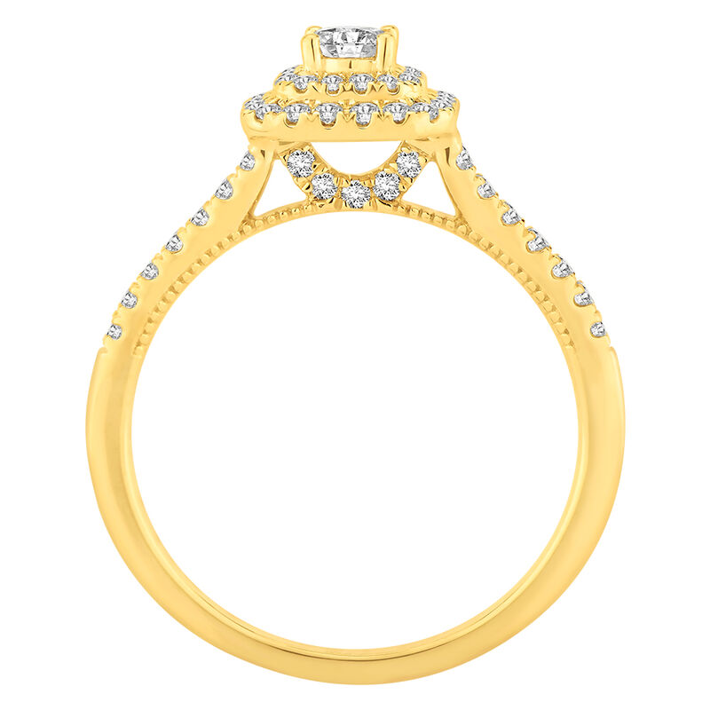 Belle. 1/2ctw. Diamond Double Halo Engagement Ring in 14k Yellow Gold image number null