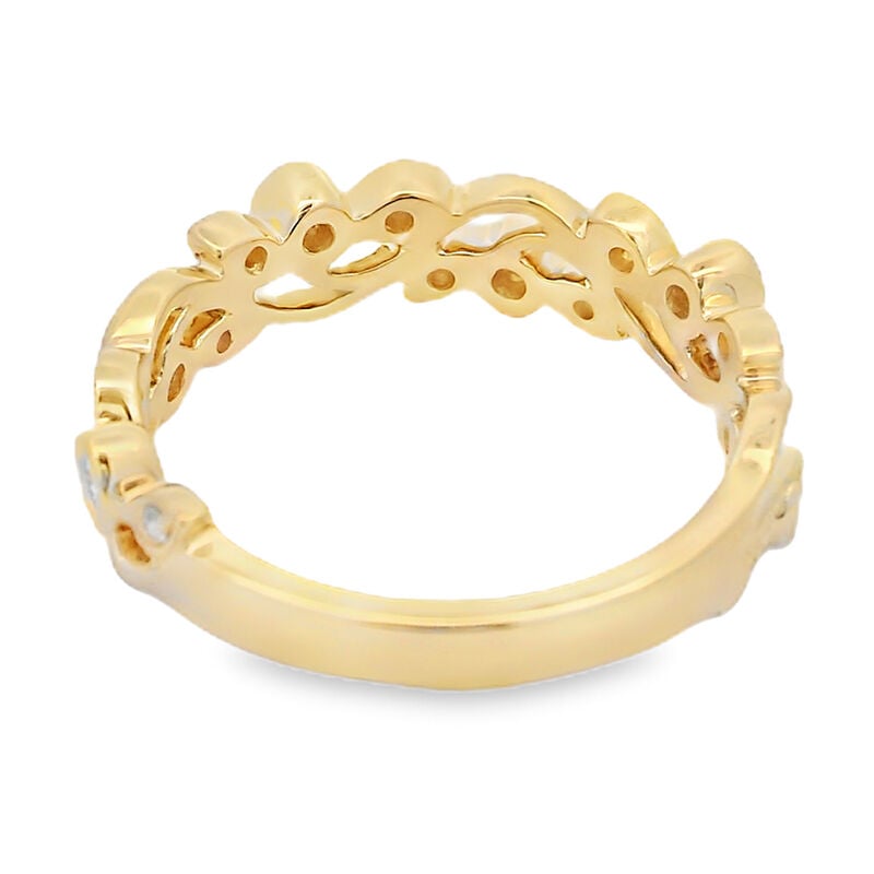 Diamond 1/5ctw. 14k Yellow Gold Floral Anniversary Ring image number null