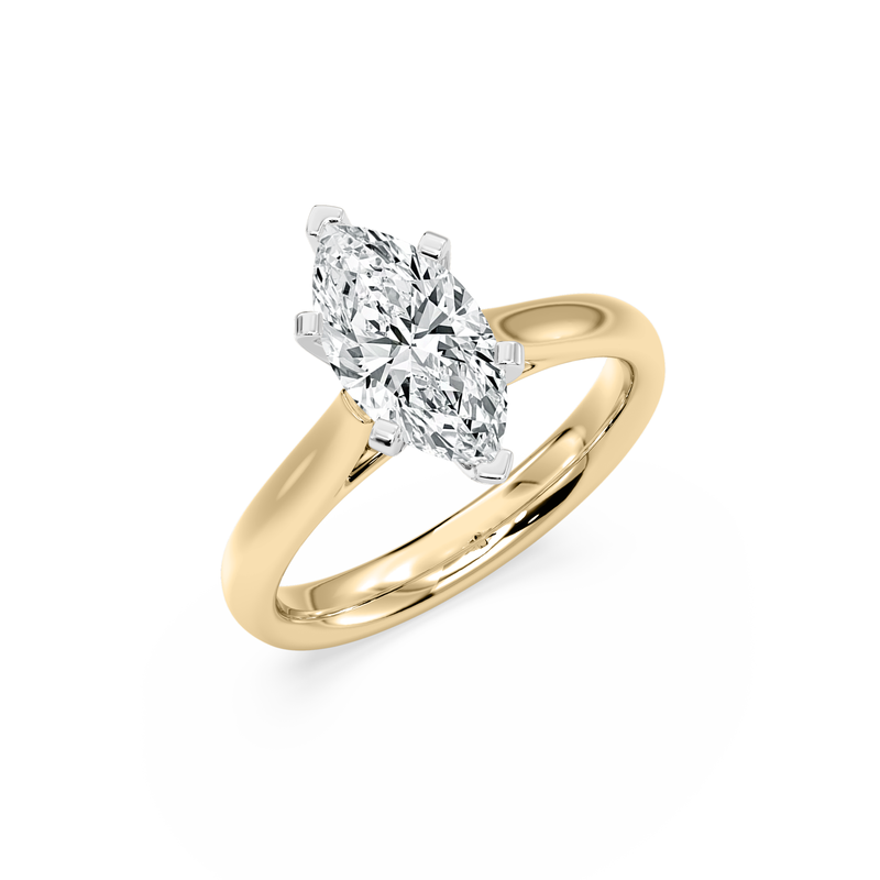 Marquise Lab Grown Diamond 2ctw. Cathedral Solitaire Engagement Ring in 14k Yellow Gold image number null