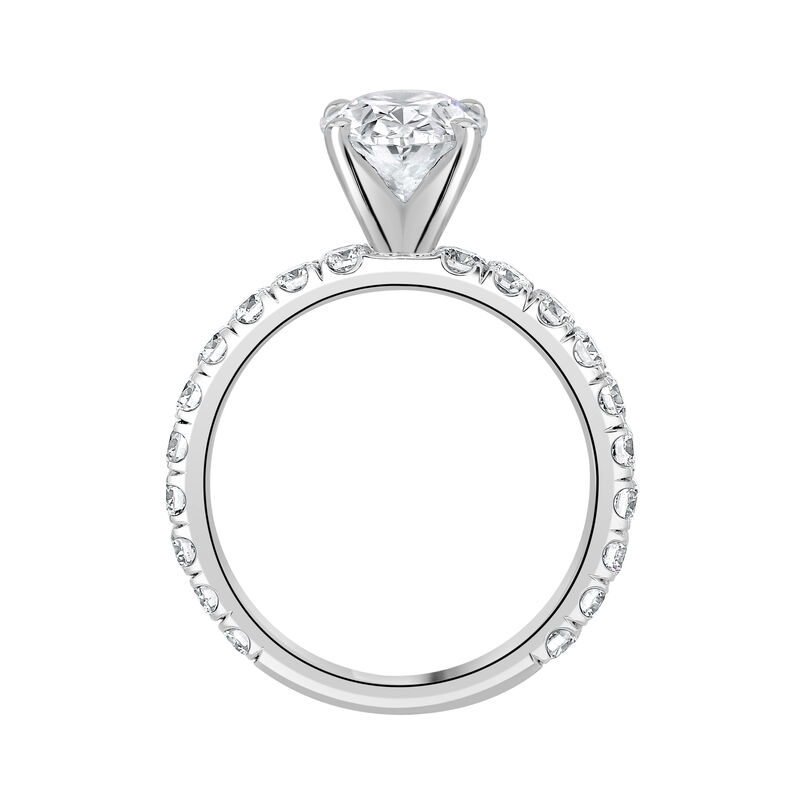 Oval-Cut Lab Grown 3ctw. Diamond Classic Shank Engagement Ring in 14k White Gold image number null
