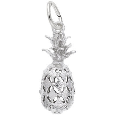 Pineapple Sterling Silver Charm