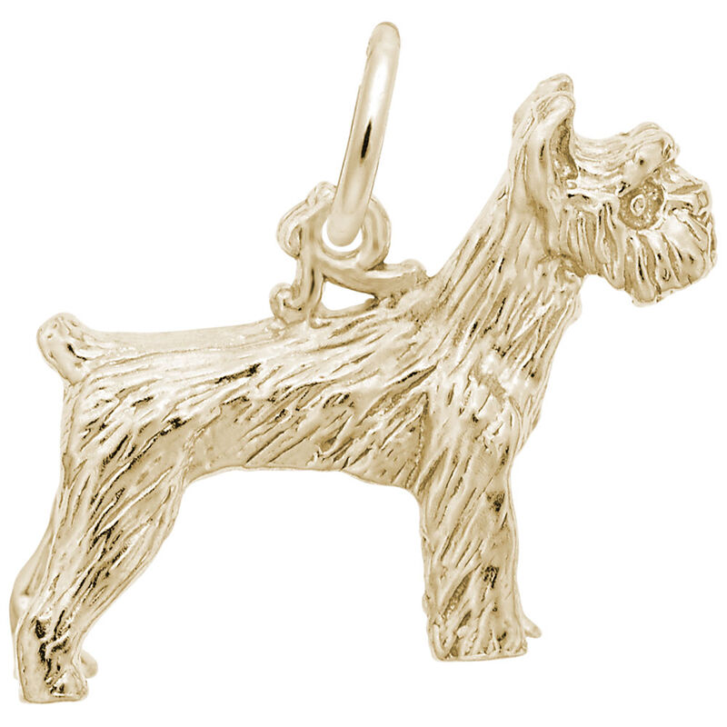 Schnauzer Charm in Gold Plated Sterling Silver image number null