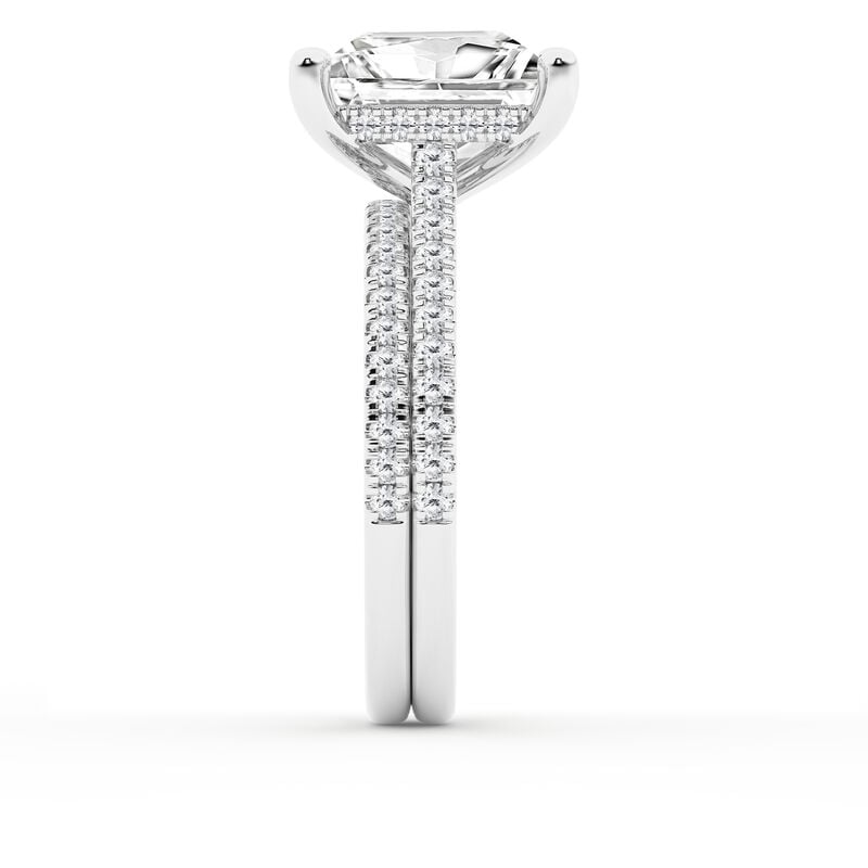 Princess Cut Lab Grown Diamond 5 5/8ctw. Classic Engagement Ring in 14k White Gold image number null