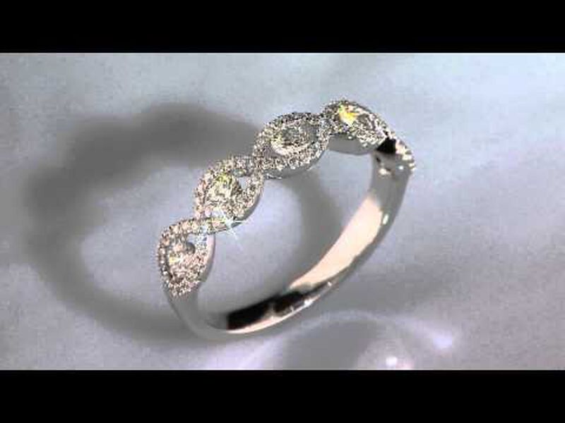 Diamond Twist Anniversary Band 5/8ctw in 14k White Gold image number null