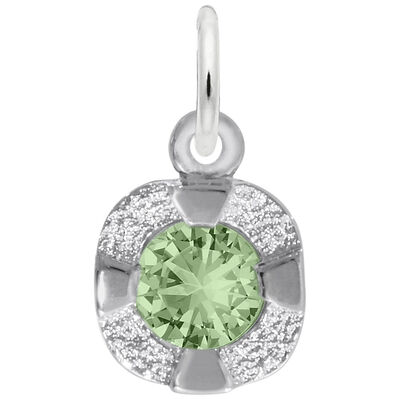 August Birthstone Petite Charm in Sterling Silver