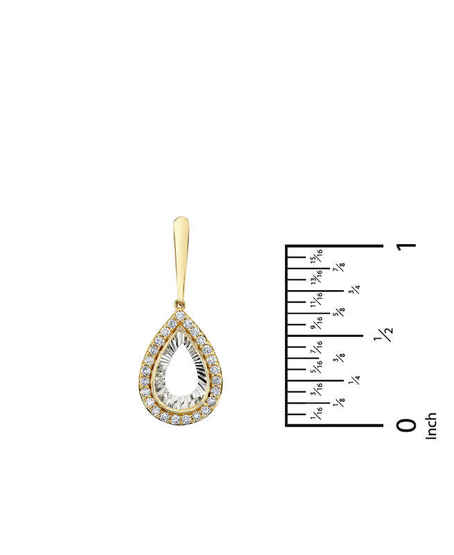 Pear Shape Diamond Dangle Fashion Earrings in Two-Tone 14k Gold image number null