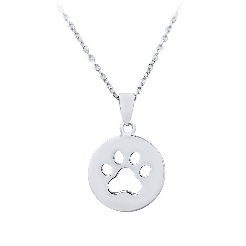 Paw Print Medal Pendant in Sterling Silver image number null