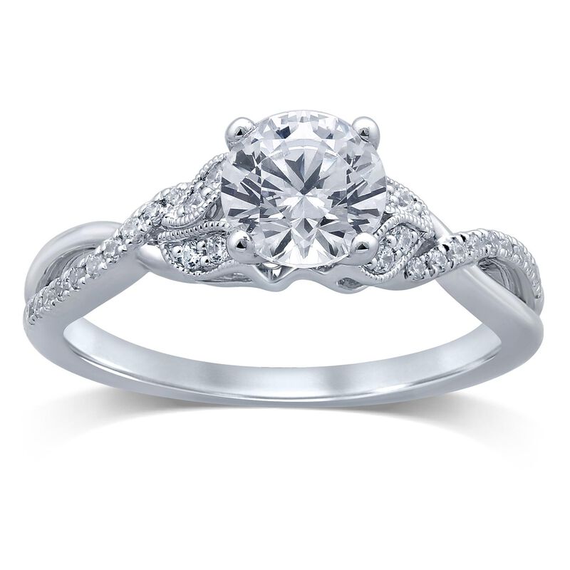 Lab Grown 1-1/8ctw. Diamond Petals Engagement Ring in 14k White Gold image number null