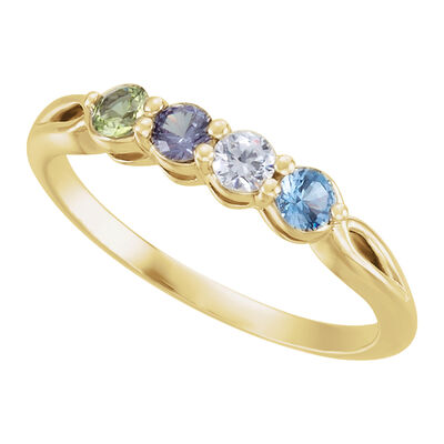 4-Stone Family Ring in 10k Yellow Gold