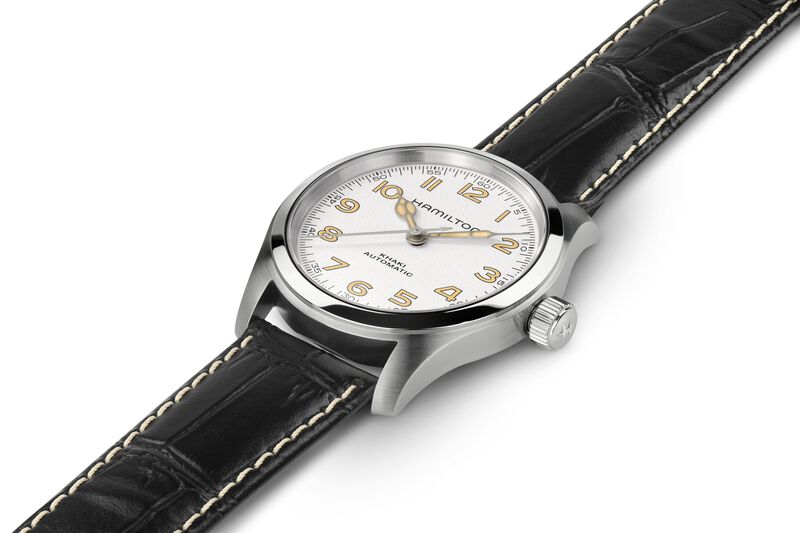 Hamilton Men's Khaki Field Murph Automatic White Dial Black Leather Strap Watch 38mm Watch H70405710 image number null