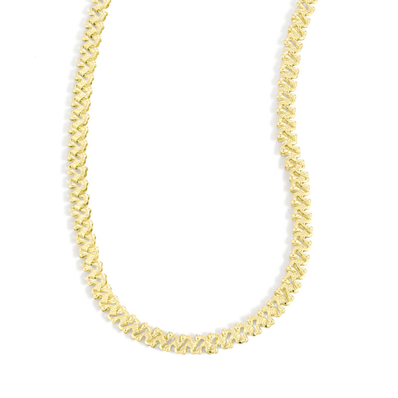 Textured 4mm Fancy Link 17" Chain in 14k Yellow Gold image number null