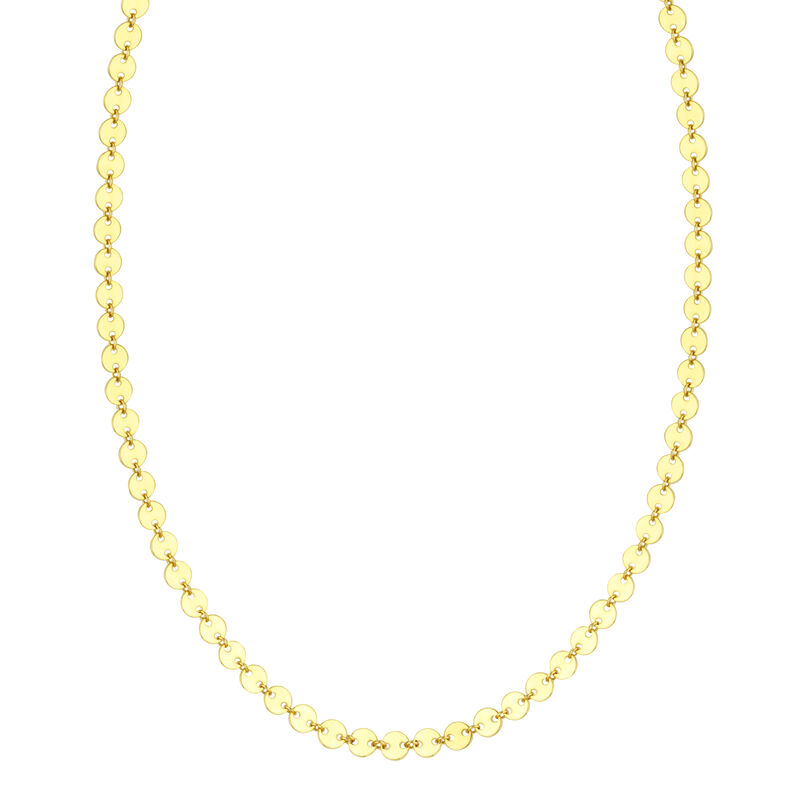 Ladies Fancy Disc Fashion Adjustable 18" Necklace 4mm in 14k Yellow Gold image number null