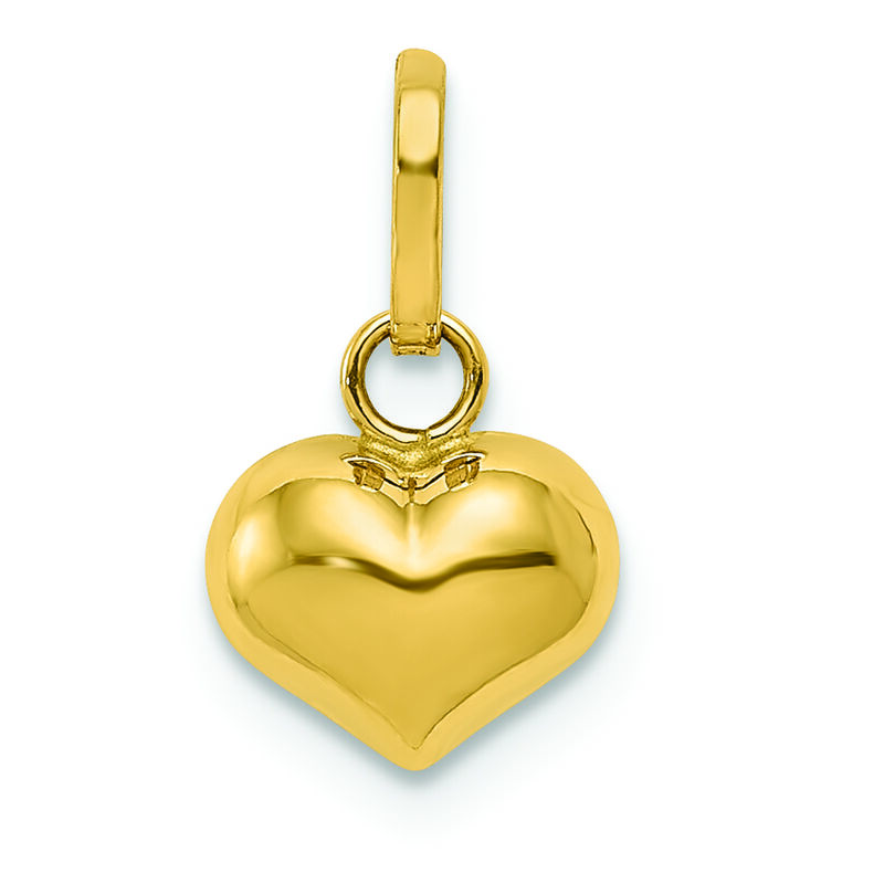 Polished 3-D Puffed Heart Charm in 14k Yellow Gold image number null
