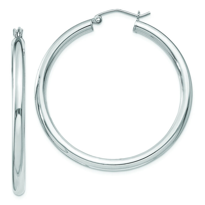 Round 3mm Hoop Earrings in Sterling Silver image number null
