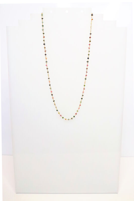 Tourmaline Mask Chain with Gold Filled Beads image number null