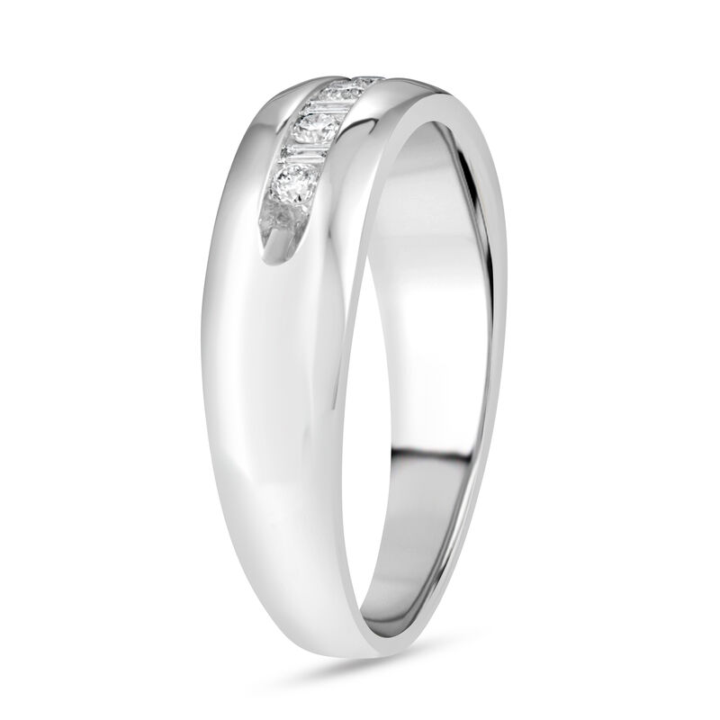 Men's 1/4ctw. Diamond & 10k White Gold Wedding Ring image number null