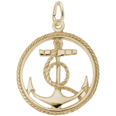 Anchor Charm in 10k Yellow Gold