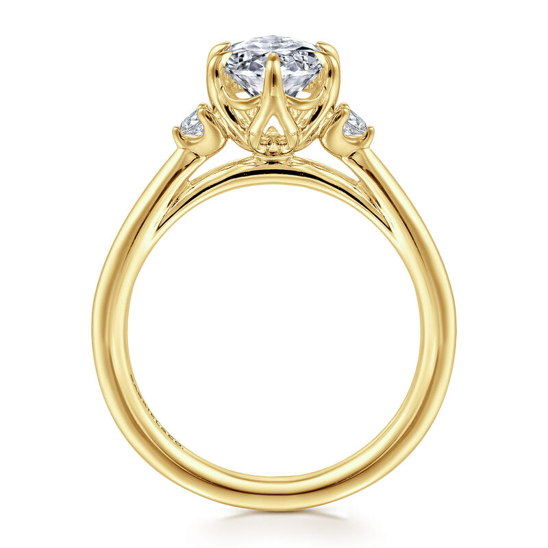 Gabriel & Co. "Blaise" Three Stone 14k Yellow Gold Diamond Ring Setting ER16200O6Y44JJ image number null