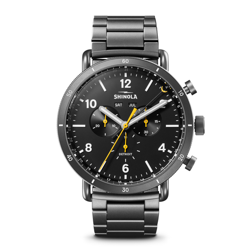 Shinola Men's Canfield Sport Gunmetal PVD Black Dial 45mm Watch S0120224031 image number null