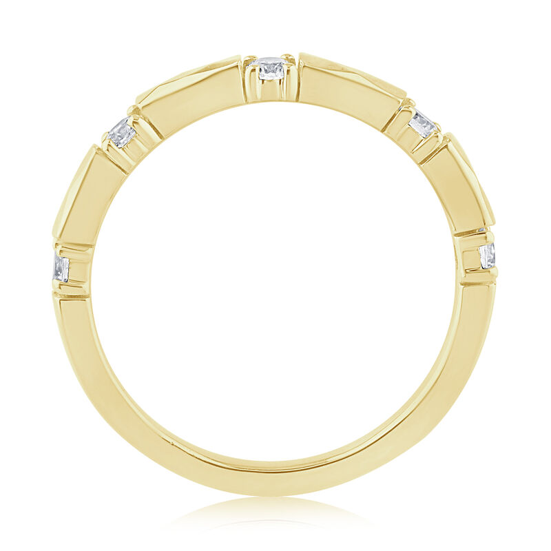 Brilliant-Cut Lab Grown .25ctw. Diamond Station Stackable Ring in 14k Yellow Gold image number null