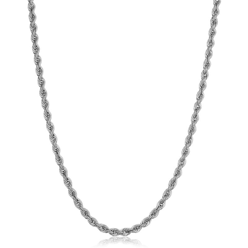 Semi-Solid Rope 24" Chain 3.3mm in 10k White Gold image number null
