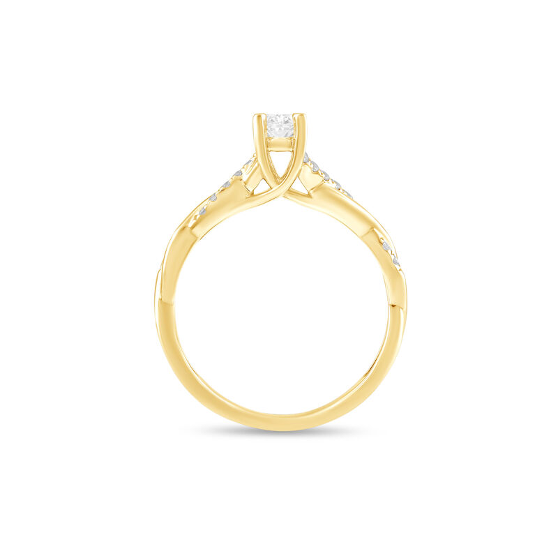 Oval Natural Diamond 5/8ctw. Twist Shank Engagement Ring in 14k Yellow Gold image number null