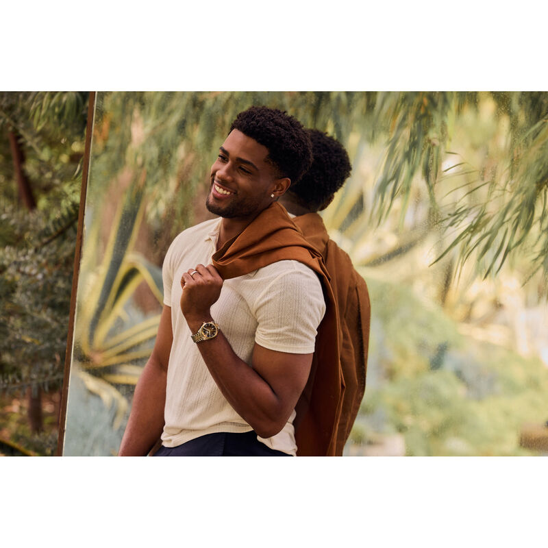 Citizen Men's Rolan Brown Dial Stainless Steel & Rose Gold-Tone  40mm Watch AW0156-57X image number null