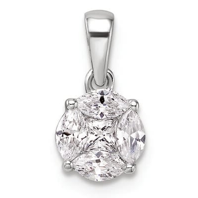 Princess & Marquise-Cut Lab Grown 1/2tw. Diamond FGH VS SI Prism Pendant in 14k White Gold