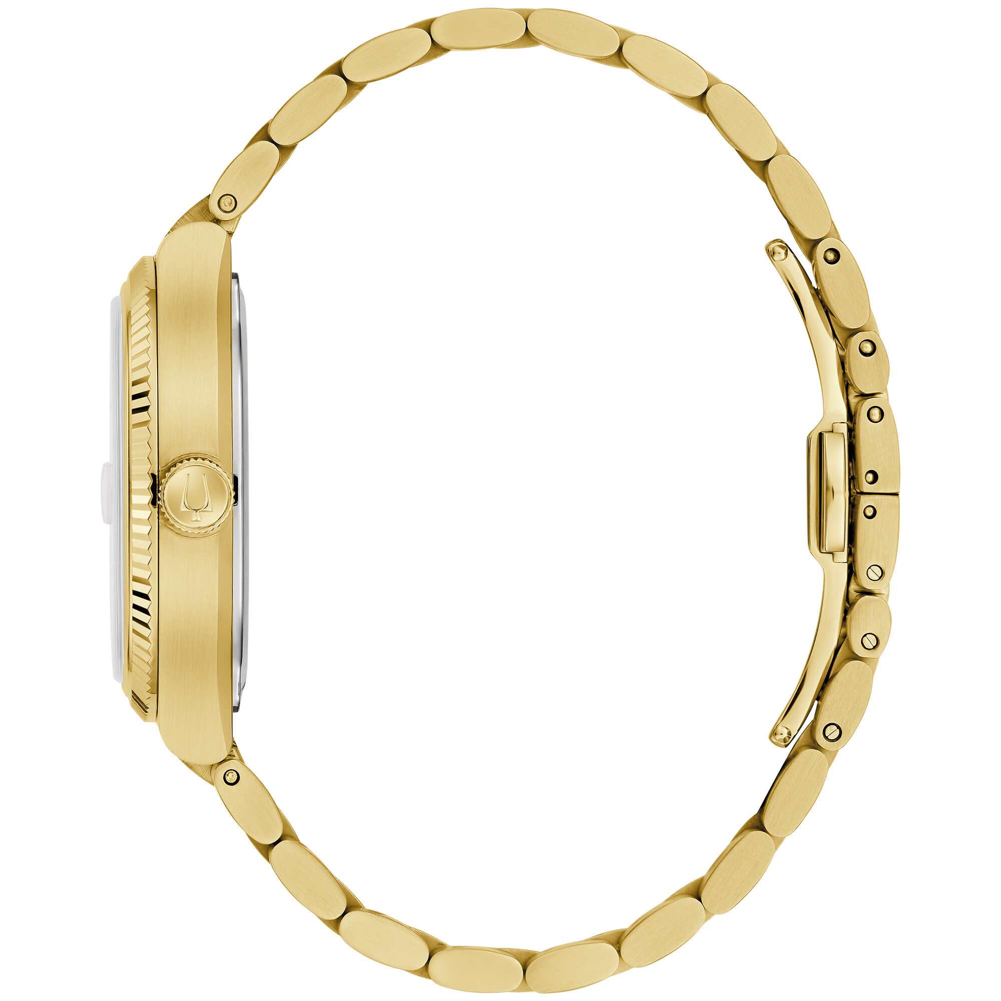 Bulova Men's Super Seville White Dial Gold Tone Stainless Steel