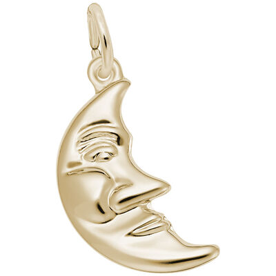  Half Moon Charm in Gold Plated Sterling Silver