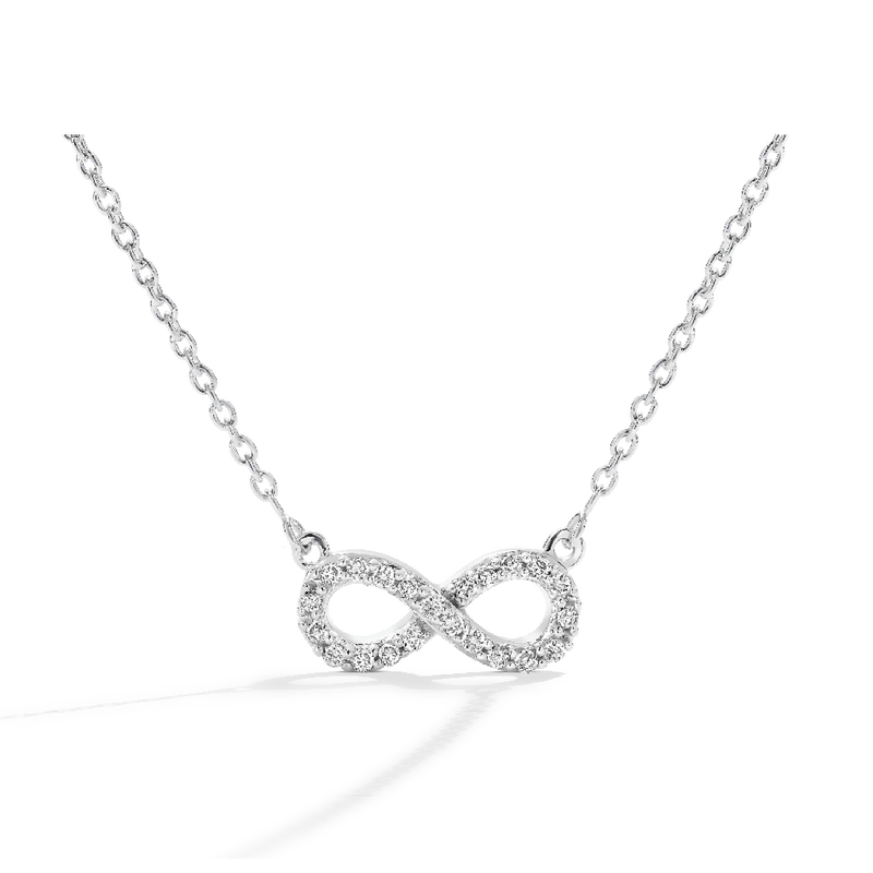 Diamond Infinity Necklace in Sterling Silver image number null