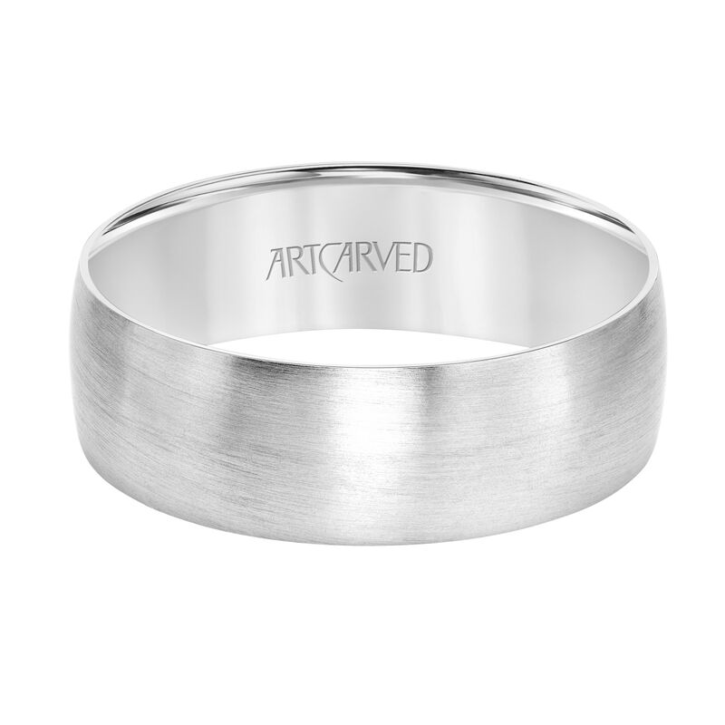 Men's 7mm Frost Finish Edge to Edge Wedding Band in Platinum image number null