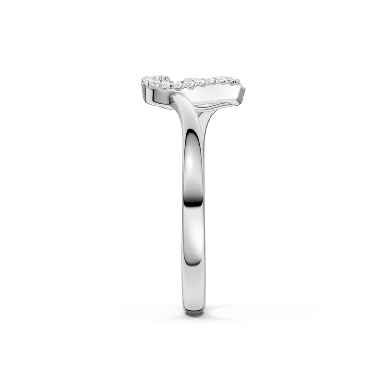 Lab Grown Diamond Open Double Heart Promise Ring in 10k White Gold image number null