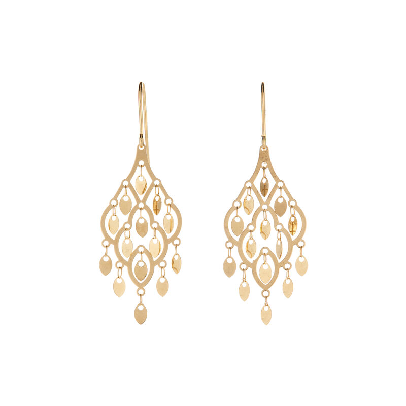 Polished Chandelier Earrings in 14k Yellow Gold image number null
