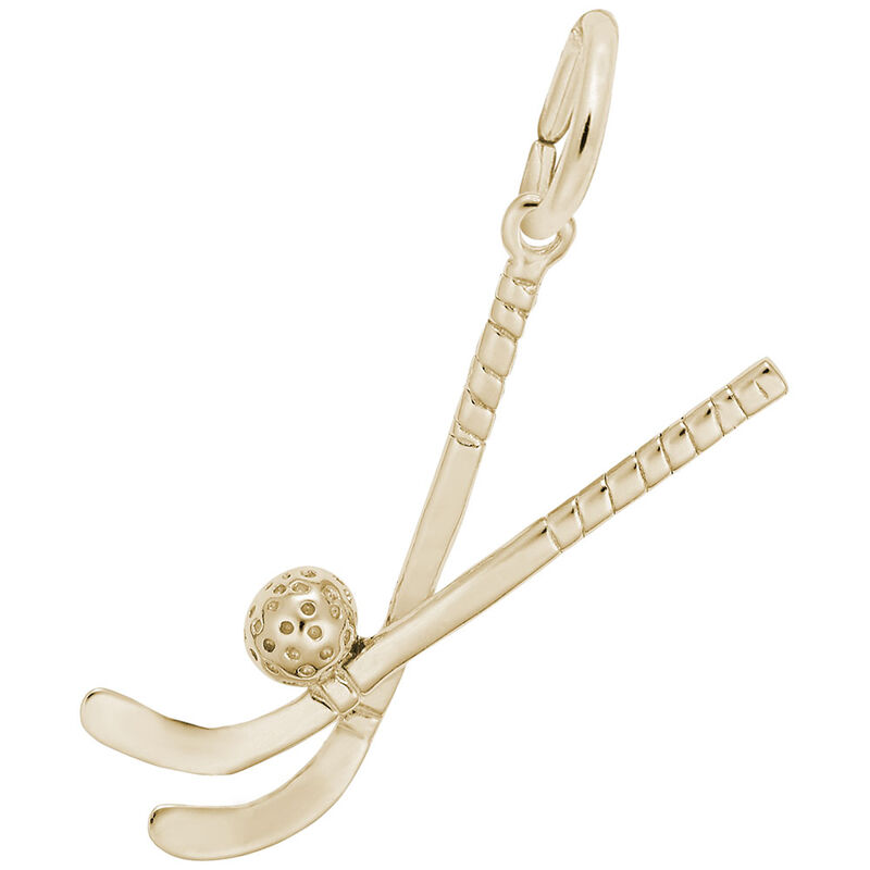 Field Hockey Charm in 14K Yellow Gold image number null