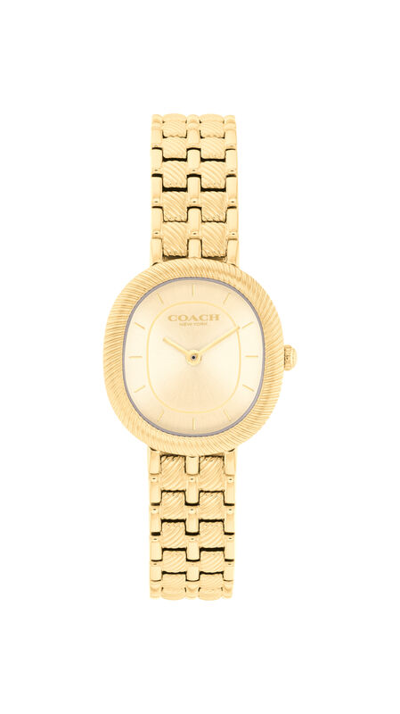 Coach Harlow Oval Gold Dial Gold Tone Watch 14504660 image number null