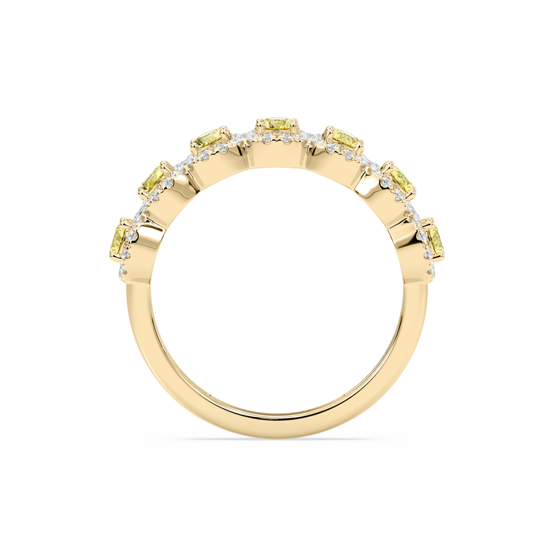 Lab Grown Yellow Round Diamond 1ctw. Halo Wedding Ring in 14k Yellow Gold image number null