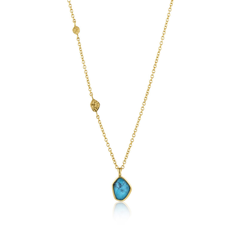 Turquoise Pendant in Sterling Silver/Gold Plated image number null